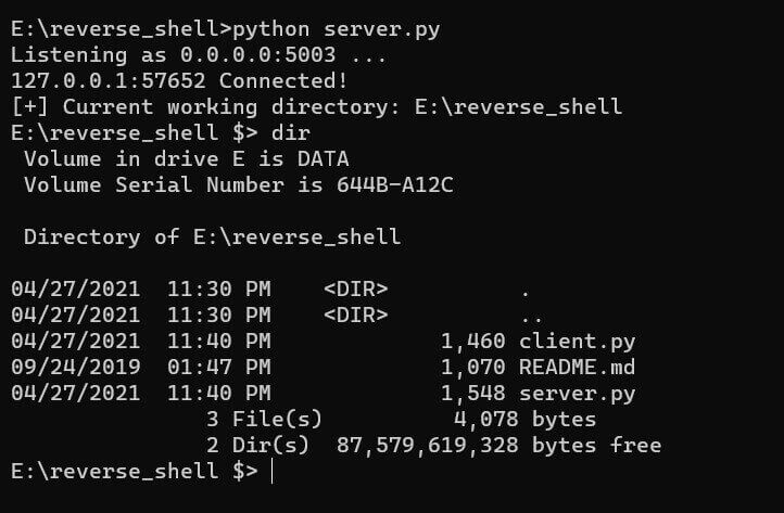 在 Python 中运行反向 Shell