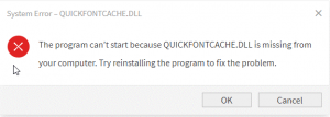 Quickfrontcache dll ошибка фл студио