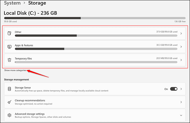 在 Windows 11 中释放空间