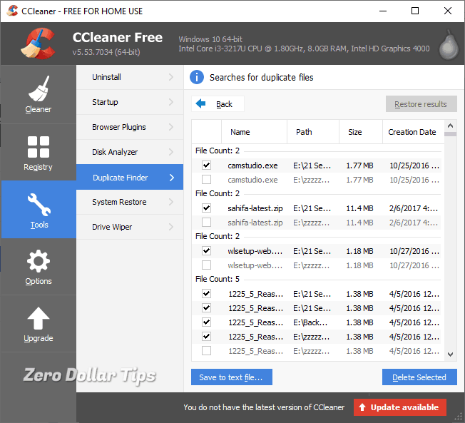 免费的重复文件查找器