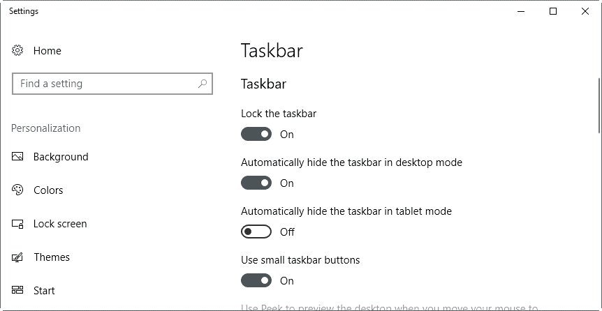 桌面模式下的任务栏，Windows 10 任务栏不隐藏