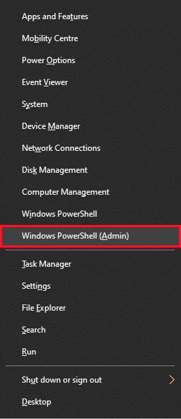 在菜单中找到“Windows PowerShell（管理员）”并选择它