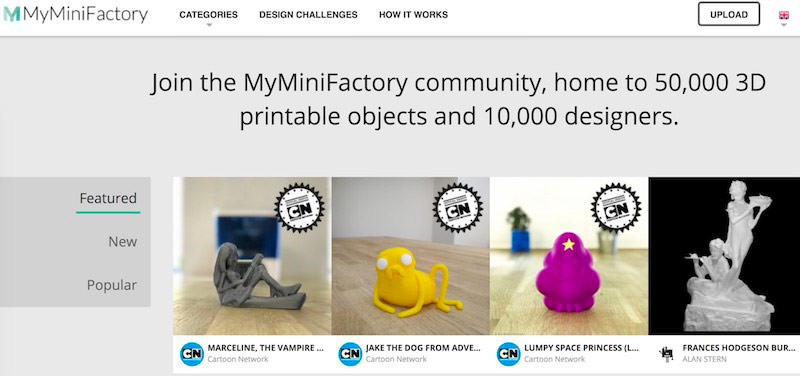 MyMiniFactory 的 3D 模型展示